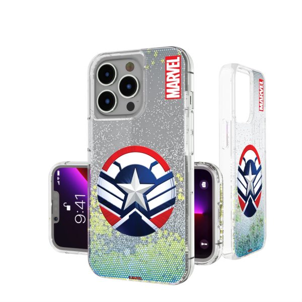 Marvel Avengers Sam Wilson Captain America Grid Glitter Phone Case on Sale
