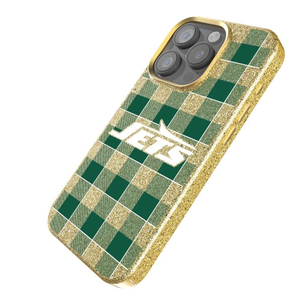 New York Jets Plaid Bling Phone Case Online - Image 2