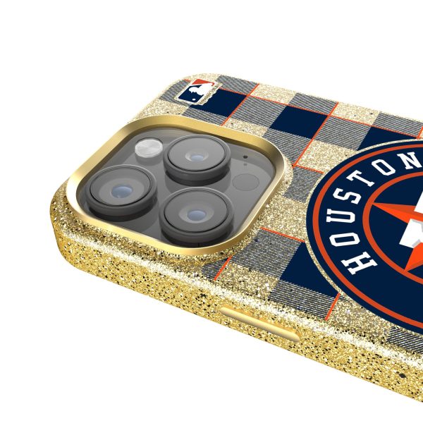 Houston Astros Plaid Bling Phone Case Online now - Image 4