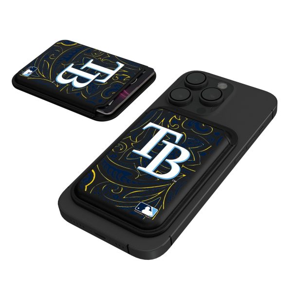 Tampa Bay Rays Paisley Black Magnetic Credit Card Wallet Online Sale