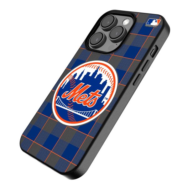 New York Mets Plaid MagSafe Compatible Phone Case for Apple iPhone Discount - Image 2