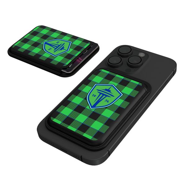 Seattle Sounders FC   Plaid Black Magnetic Credit Card Wallet Online Hot Sale
