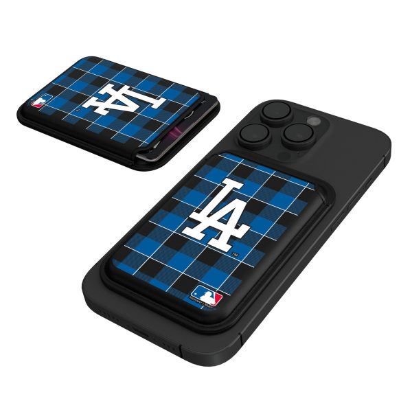 LA Dodgers Plaid Black Magnetic Credit Card Wallet Supply
