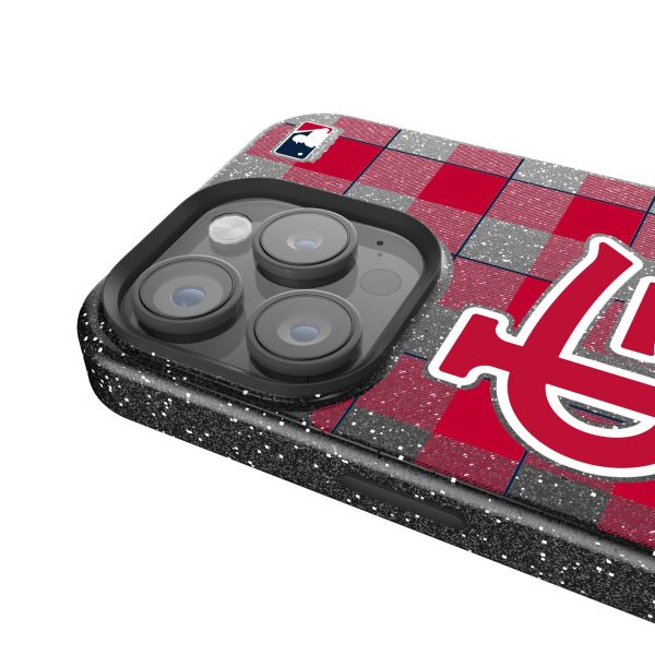 St Louis Cardinals Plaid Bling Phone Case on Sale - Image 4