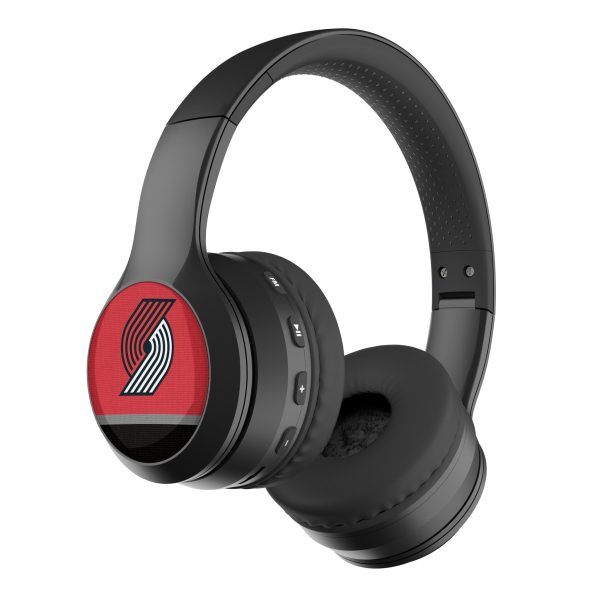 Portland Trail Blazers Stripe Wireless Over-Ear BT Headphones With Case Hot on Sale