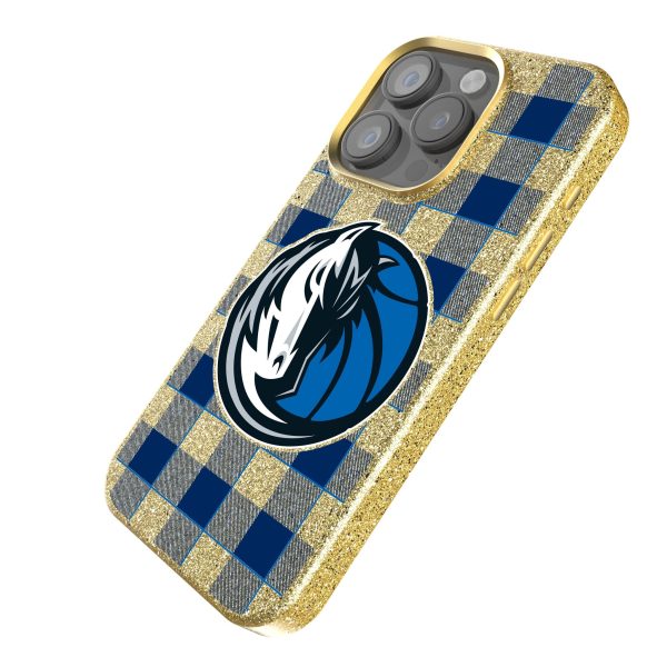 Dallas Mavericks Plaid Bling Phone Case Discount - Image 2