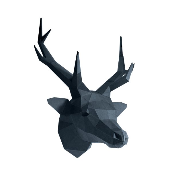 Deer Head 3D Papercraft Wall Art - Grey Sapphire Limited Edition For Discount