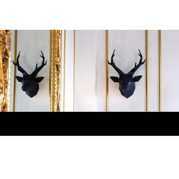 Deer Head 3D Papercraft Wall Art - Grey Sapphire Limited Edition For Discount - Image 2