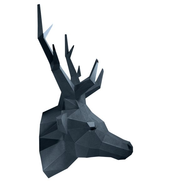 Deer Head 3D Papercraft Wall Art - Grey Sapphire Limited Edition For Discount - Image 5